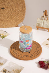 كوب بطبعة زهور – 16 أونصة أواني الشرب مستوحاة من الأزهار