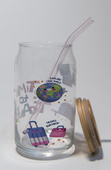 كوب "وقت السفر" الزجاجي – 16 أونصة. مستوحى من المغامرة