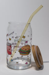 كوب زجاجي للبرجر والكولا - 16 أونصة. أدوات شرب ممتعة وأنيقة