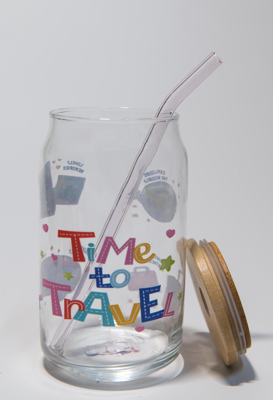 كوب "وقت السفر" الزجاجي – 16 أونصة. مستوحى من المغامرة	