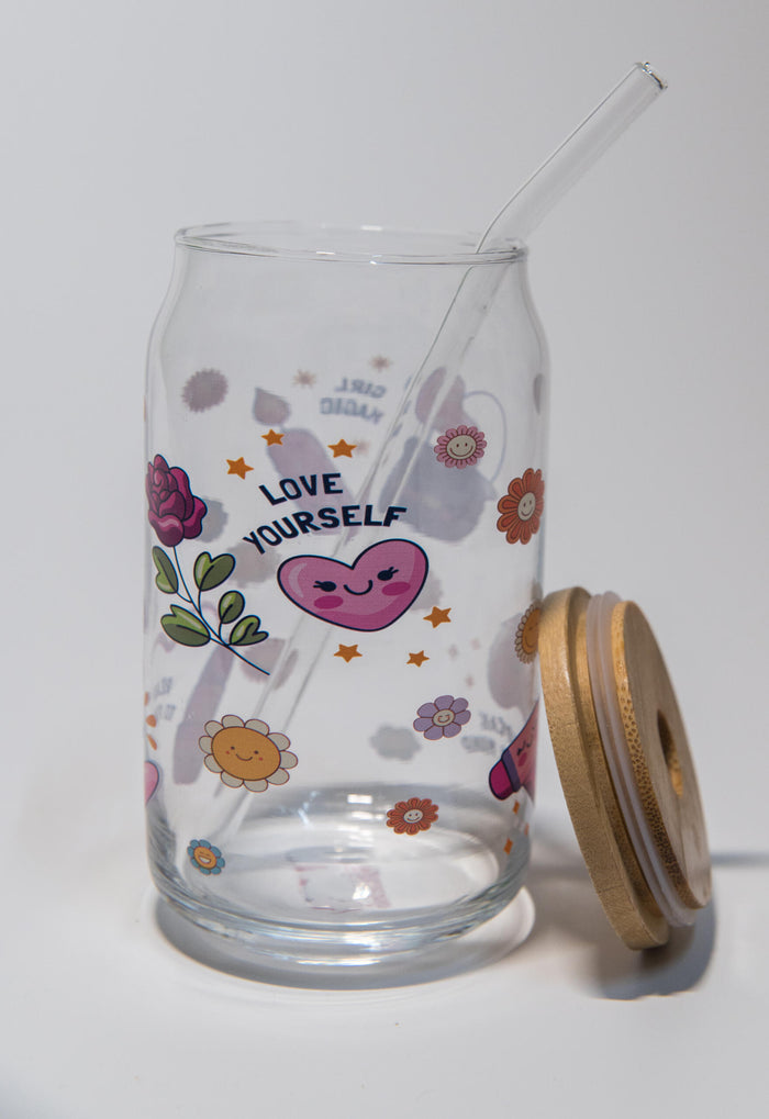 كوب بطبعة زهور – 16 أونصة أواني الشرب مستوحاة من الأزهار
